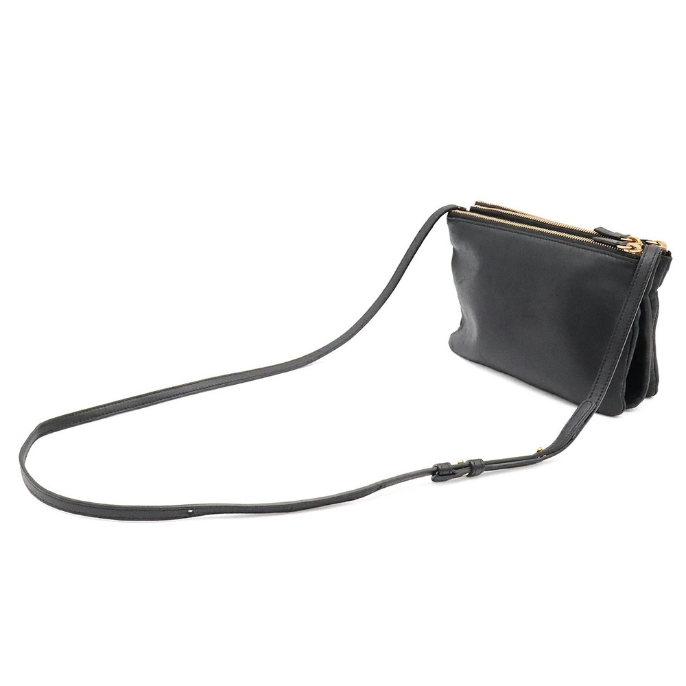 Celine Crossbody Black Trio Bag Leather Black
